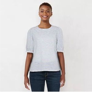 NWT Women's LC Lauren Conrad Crewneck Puff Sleeve Tee
